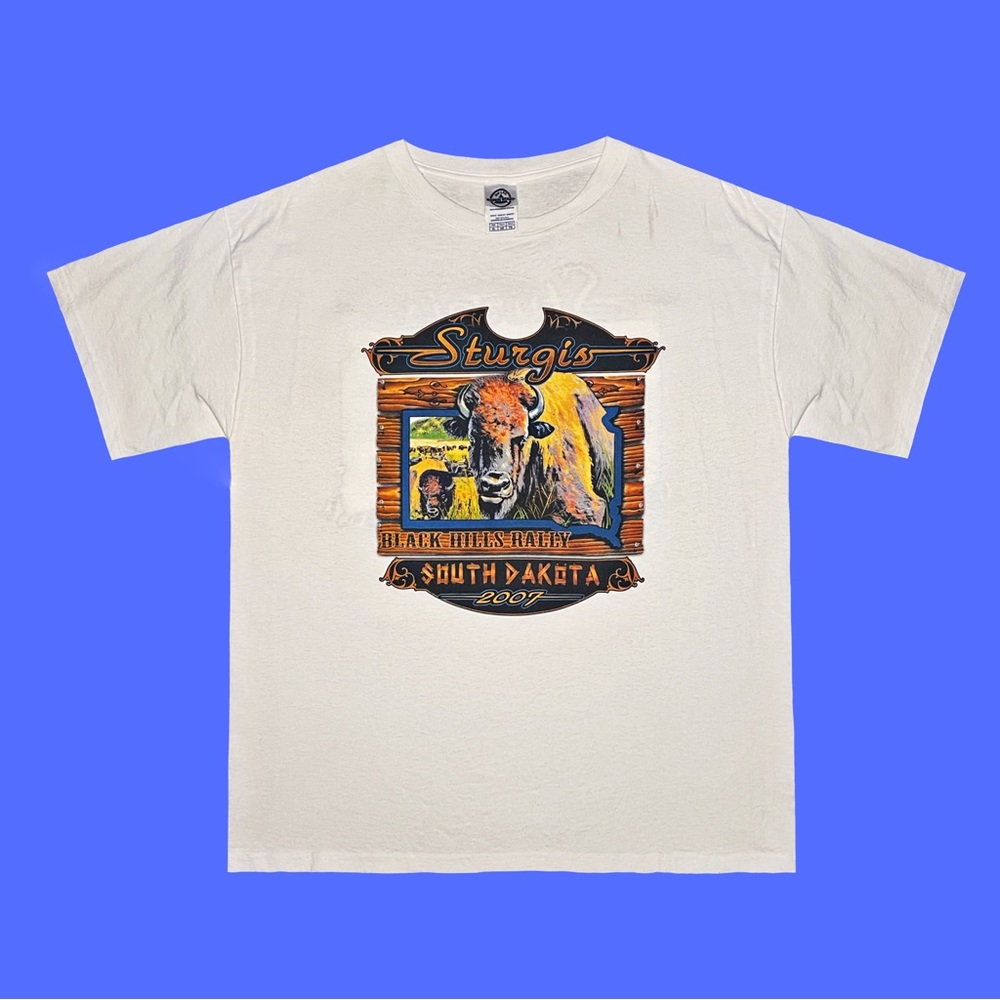 2007 South Dakota Sturgis Black Hills Rally front and back Shirt 🦬🏍